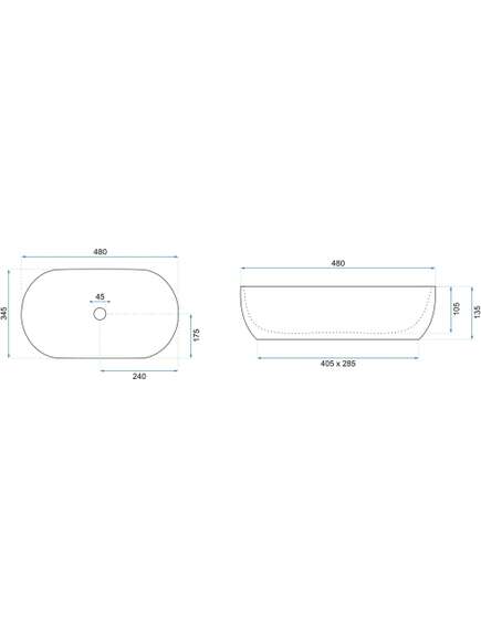 Rea Sanitary Umywalka Nablatowa REA Amelia SAVANA MATT, изображение 5