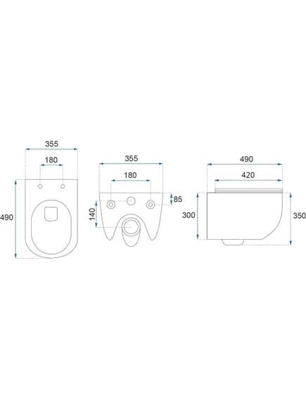 Rea Sanitary Misa WC podwieszana Rea Carlo Mini Tornado NF CZARNA MATOWA, 5 image