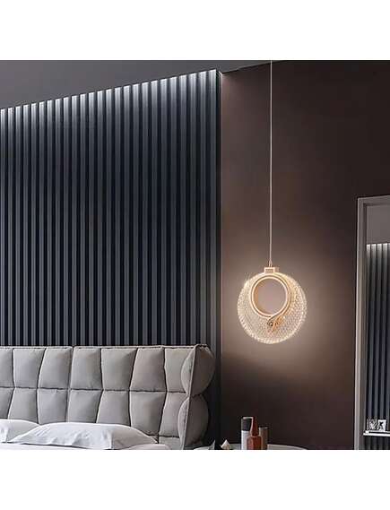 Toolight LAMPA WISZĄCA KRYSZTAŁOWA LED LHJ110-1CP JASNE RÓŻOWE ZŁOTO, 5 image