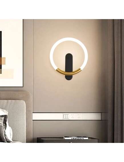 Toolight KINKIET ŚCIENNY LED LHJ068-W Czarny / Złoty Szczotkowany, 4 image