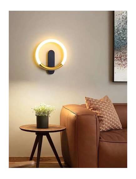 Toolight KINKIET ŚCIENNY LED LHJ068-W Czarny / Złoty Szczotkowany, 5 image