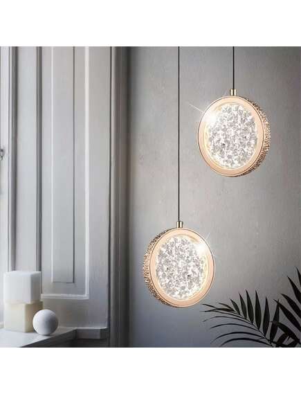 Toolight LAMPA WISZĄCA KRYSZTAŁOWA LED LHJ100-1CP Złota, изображение 2