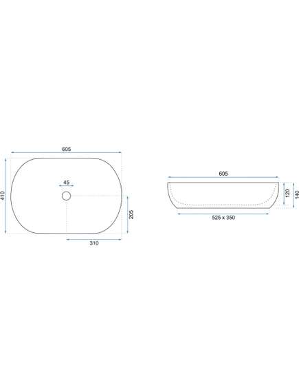 Rea Sanitary Umywalka nablatowa Rea CLEO 61 BEIGE MATT, 5 image