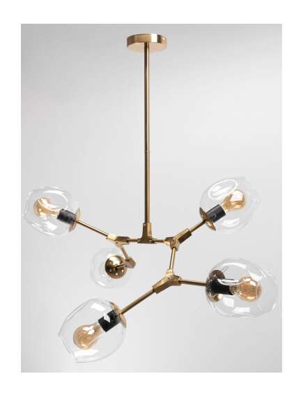 Toolight Lampa Wisząca Szklane Kule 5 Ramion APP506-5C Złota, 3 image