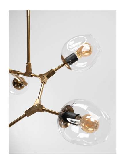 Toolight Lampa Wisząca Szklane Kule 5 Ramion APP506-5C Złota, 4 image