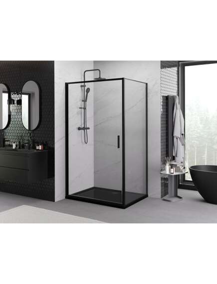 Mexen Exo kabina prysznicowa uchylna 85 x 95 cm, transparent, czarna - 817-085-095-70-00, 4 image