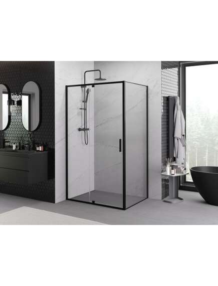 Mexen Exo kabina prysznicowa uchylna 145 x 95 cm, transparent, czarna - 819-145-095-70-00, 2 image