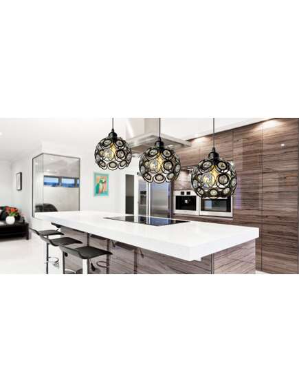 Toolight LAMPA WISZĄCA SUFITOWA KRYSZTAŁOWA APP206-1C Czarna, изображение 5