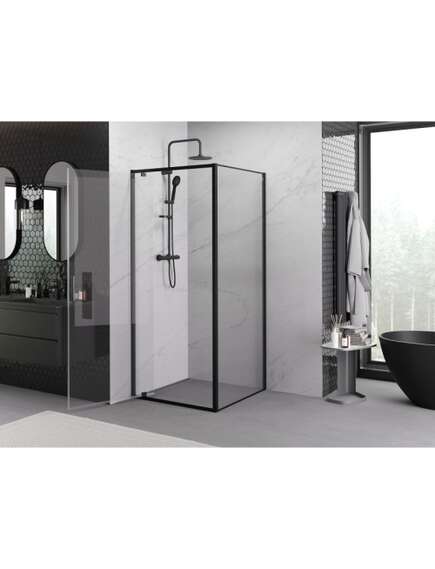 Mexen Exo kabina prysznicowa uchylna 85 x 85 cm, transparent, czarna - 8181-085-085-70-00, изображение 3