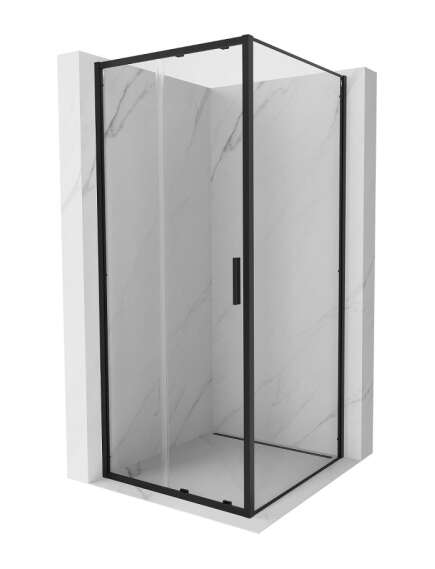 Mexen Exo kabina prysznicowa rozsuwana 100 x 100 cm, transparent, czarna - 8151-100-100-70-00