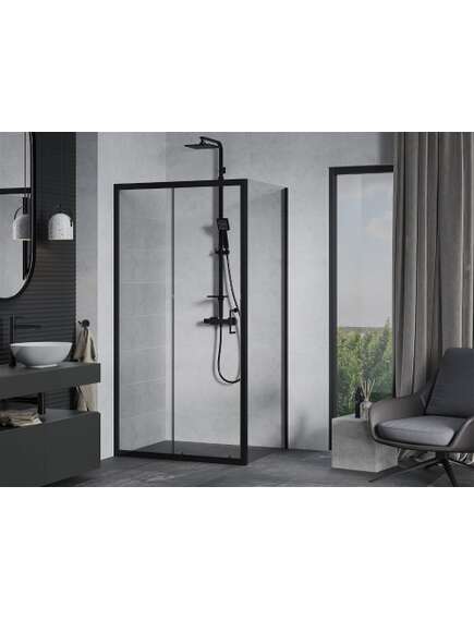 Mexen Apia kabina prysznicowa rozsuwana 90 x 80 cm, transparent, czarna - 840-090-080-70-00, изображение 2