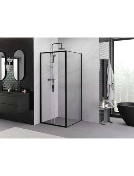 Mexen Exo kabina prysznicowa rozsuwana 95 x 95 cm, transparent, czarna - 8151-095-095-70-00, изображение 3