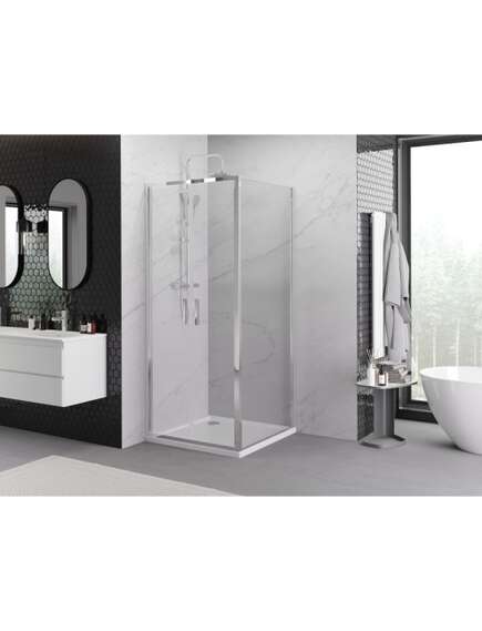 Mexen Exo kabina prysznicowa uchylna 90 x 90 cm, transparent, chrom - 814-090-090-01-00, изображение 4