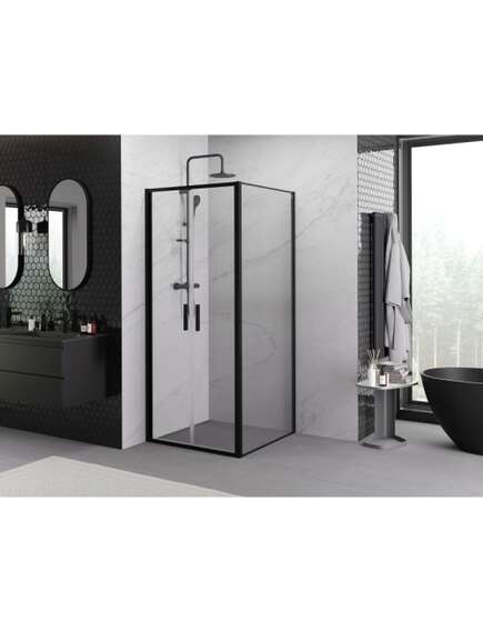 Mexen Exo kabina prysznicowa uchylna 90 x 90 cm, transparent, czarna - 814-090-090-70-00, 2 image