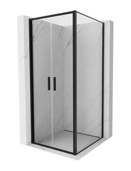 Mexen Exo kabina prysznicowa uchylna 90 x 90 cm, transparent, czarna - 814-090-090-70-00