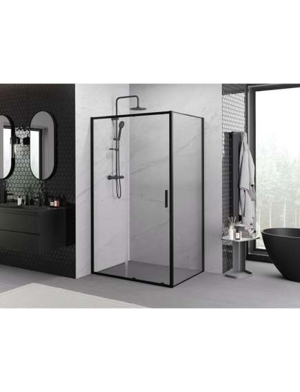 Mexen Exo kabina prysznicowa rozsuwana 125 x 85 cm, transparent, czarna - 8151-125-085-70-00, изображение 2