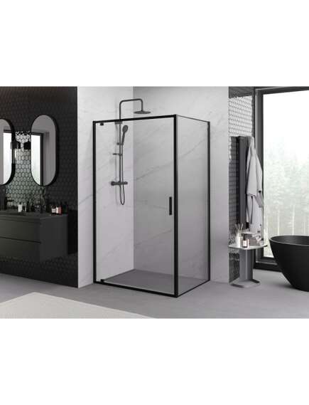 Mexen Exo kabina prysznicowa uchylna 95 x 90 cm, transparent, czarna - 8181-095-090-70-00, изображение 2