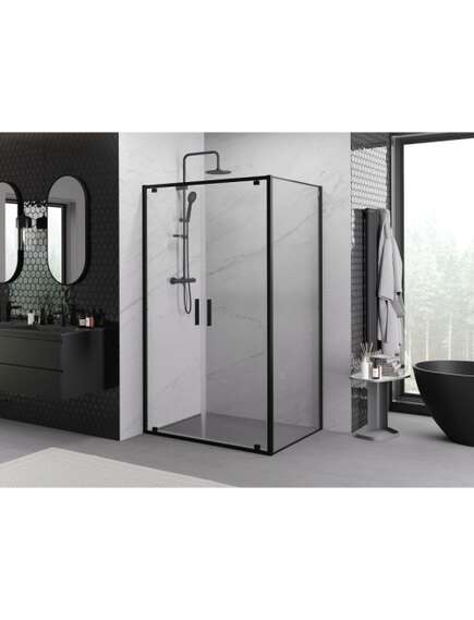 Mexen Exo kabina prysznicowa uchylna 80 x 85 cm, transparent, czarna - 8182-080-085-70-00, изображение 2