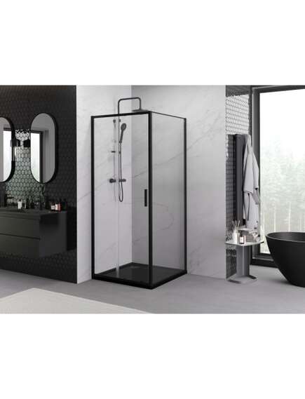 Mexen Exo kabina prysznicowa rozsuwana 95 x 95 cm, transparent, czarna - 8151-095-095-70-00, изображение 4