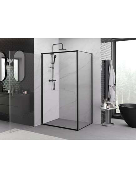 Mexen Exo kabina prysznicowa uchylna 90 x 85 cm, transparent, czarna - 817-090-085-70-00, изображение 3