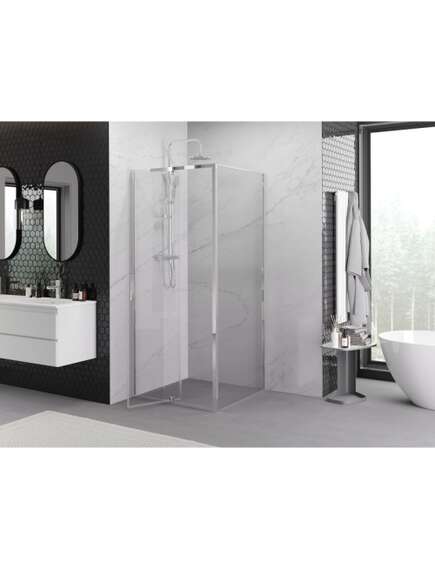 Mexen Exo kabina prysznicowa uchylna 90 x 90 cm, transparent, chrom - 819-090-090-01-00, 3 image