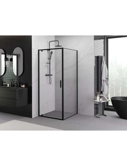 Mexen Exo kabina prysznicowa uchylna 85 x 85 cm, transparent, czarna - 8181-085-085-70-00, изображение 2
