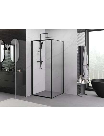 Mexen Exo kabina prysznicowa uchylna 85 x 85 cm, transparent, czarna - 817-085-085-70-00, 3 image