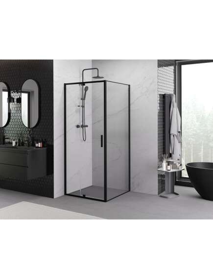 Mexen Exo kabina prysznicowa uchylna 95 x 95 cm, transparent, czarna - 819-095-095-70-00, 2 image