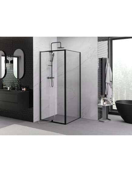 Mexen Exo kabina prysznicowa uchylna 95 x 95 cm, transparent, czarna - 819-095-095-70-00, 3 image