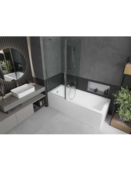 Mexen Flip parawan nawannowy 1-skrzydłowy 140 x 150 cm, transparent, chrom - 894-140-101-01-00, изображение 3