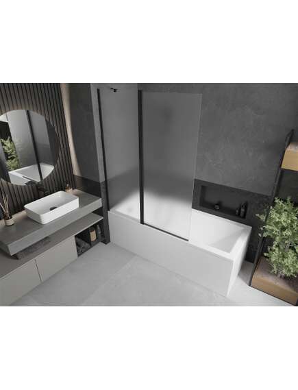 Mexen Flip parawan nawannowy 1-skrzydłowy 120 x 150 cm, szron, czarny - 894-120-101-70-30, изображение 2