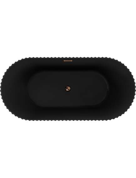 Mexen Paola wanna wolnostojąca ryflowana 170 x 80 cm, czarna mat, przelew różowe złoto - 52721708071-60, изображение 2