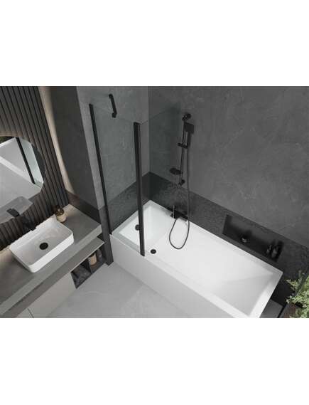 Mexen Flip parawan nawannowy 1-skrzydłowy 100 x 150 cm, transparent, czarny - 894-100-101-70-00, изображение 5