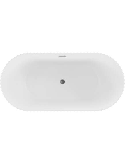 Mexen Paola wanna wolnostojąca ryflowana 170 x 80 cm, biała mat, przelew gun metal - 52721708001-95, 2 image