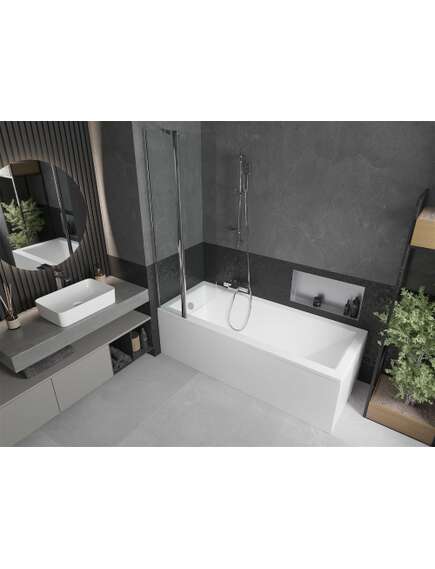 Mexen Flip parawan nawannowy 1-skrzydłowy 80 x 150 cm, transparent, chrom - 894-080-101-01-00, изображение 3