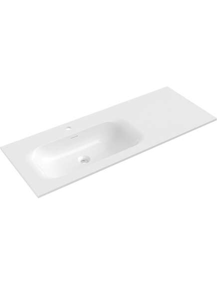 Mexen Vela umywalka wpuszczana w blat lewa 121 x 46,5 cm, biała połysk - 25231200L