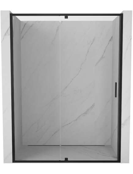 Mexen Exo drzwi prysznicowe uchylne 150 cm, transparent, czarne - 819-150-000-70-00