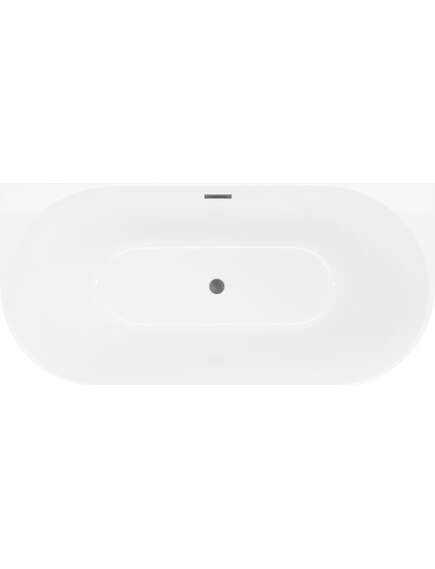 Mexen Oval Slim wanna wolnostojąca przyścienna 170 x 80 cm, biała, przelew gun gray szczotkowany - 52661708000-66, изображение 2