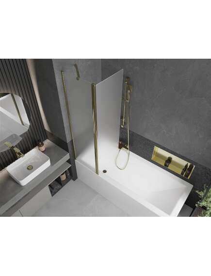 Mexen Flip parawan nawannowy 1-skrzydłowy 100 x 150 cm, szron, złoty - 894-100-101-50-30, изображение 5