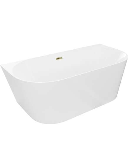 Mexen Oval Slim wanna wolnostojąca przyścienna 170 x 80 cm, biała, przelew złoty - 52661708000-50