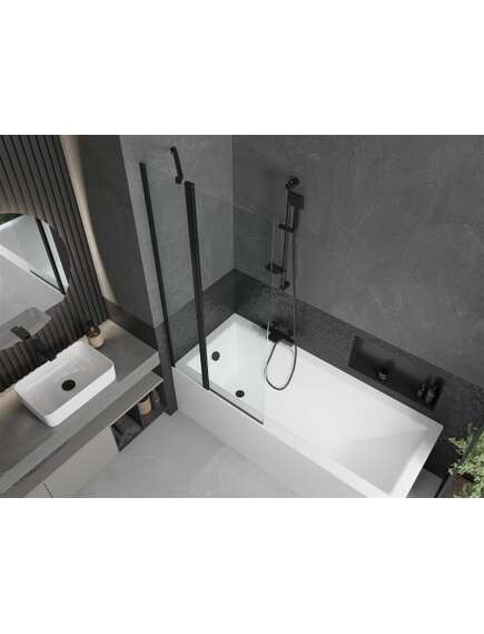 Mexen Flip parawan nawannowy 1-skrzydłowy 80 x 150 cm, transparent, czarny - 894-080-101-70-00, изображение 4