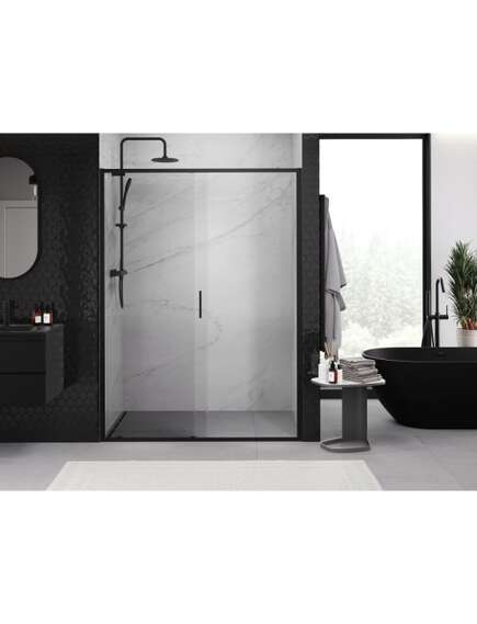 Mexen Exo drzwi prysznicowe rozsuwane 160 cm, transparent, czarne - 8151-160-000-70-00, изображение 3