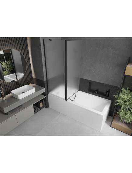 Mexen Flip parawan nawannowy 1-skrzydłowy 140 x 150 cm, szron, czarny - 894-140-101-70-30, 3 image