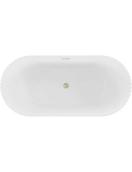 Mexen Paola wanna wolnostojąca ryflowana 170 x 80 cm, biała mat, przelew złoty szczotkowany - 52721708001-55, 2 image