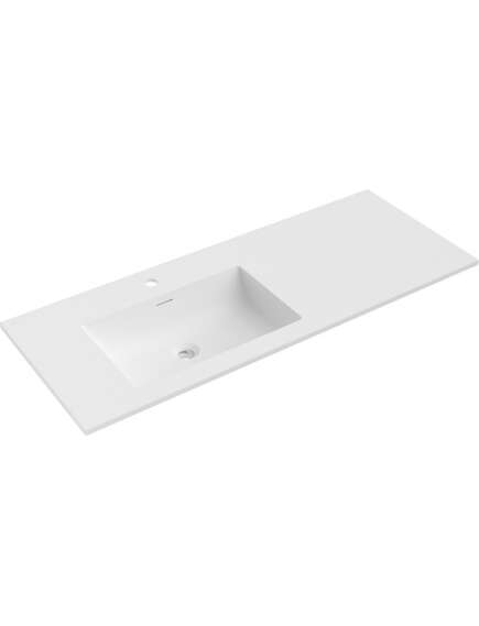 Mexen Otis umywalka wpuszczana w blat lewa 121 x 46,5 cm, biała mat - 25181201L