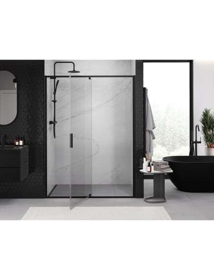 Mexen Exo drzwi prysznicowe uchylne 150 cm, transparent, czarne - 819-150-000-70-00, изображение 3