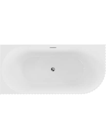 Mexen Gia wanna wolnostojąca narożna ryflowana lewa 170 x 80 cm, biała połysk, przelew chrom - 52701708000L-01, 2 image