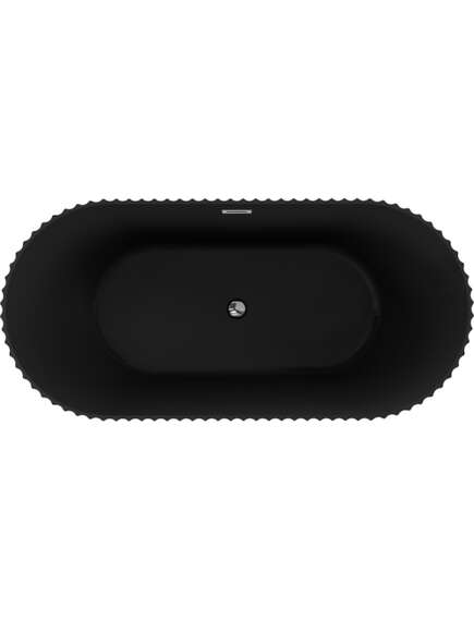 Mexen Paola wanna wolnostojąca ryflowana 170 x 80 cm, czarna mat, przelew chrom - 52721708071-01, изображение 2