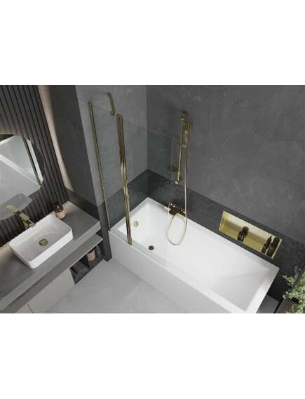 Mexen Flip parawan nawannowy 1-skrzydłowy 80 x 150 cm, transparent, złoty - 894-080-101-50-00, 4 image