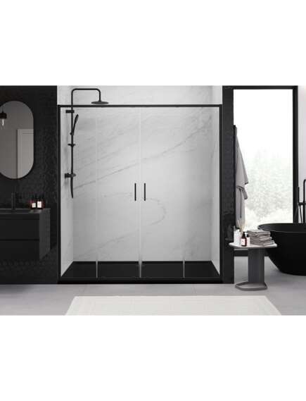 Mexen Exo drzwi prysznicowe podwójne rozsuwane 180 cm, transparent, czarne - 8152-180-000-70-00, 4 image